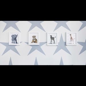 4 Animal Prints for Baby room 8x10